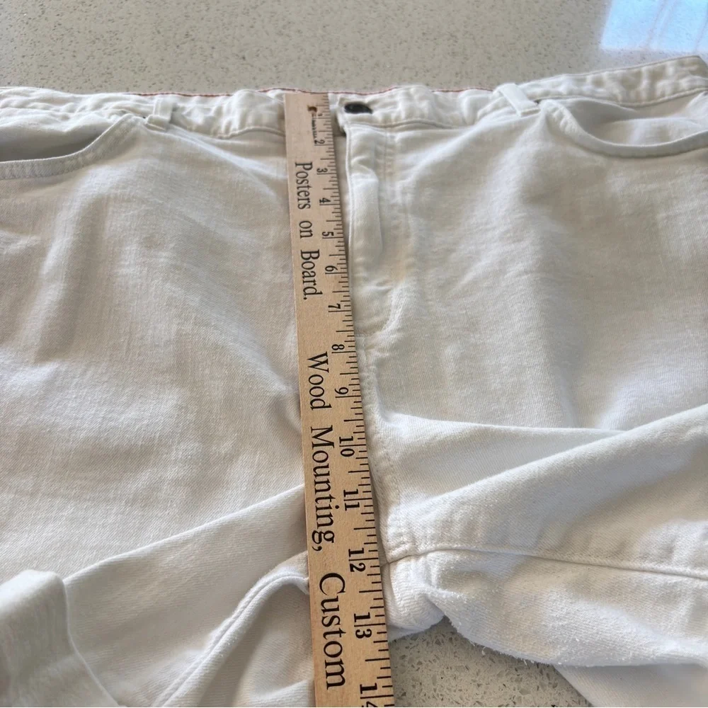 Eddie Bauer White Denim Boyfriend Shorts Plus Size 18 Stretch Denim Bermuda